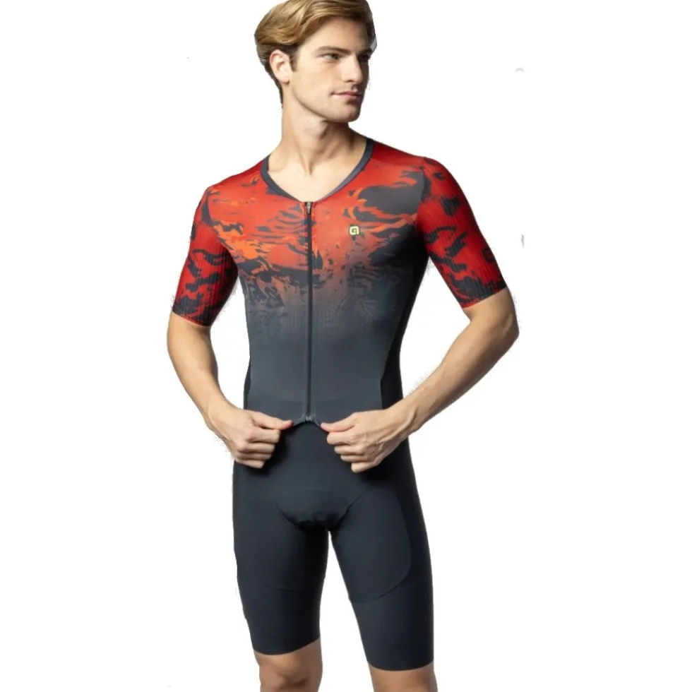 Alé R-EV1 Hive 2.0 Skinsuits met Korte Mouwen Heren - rood