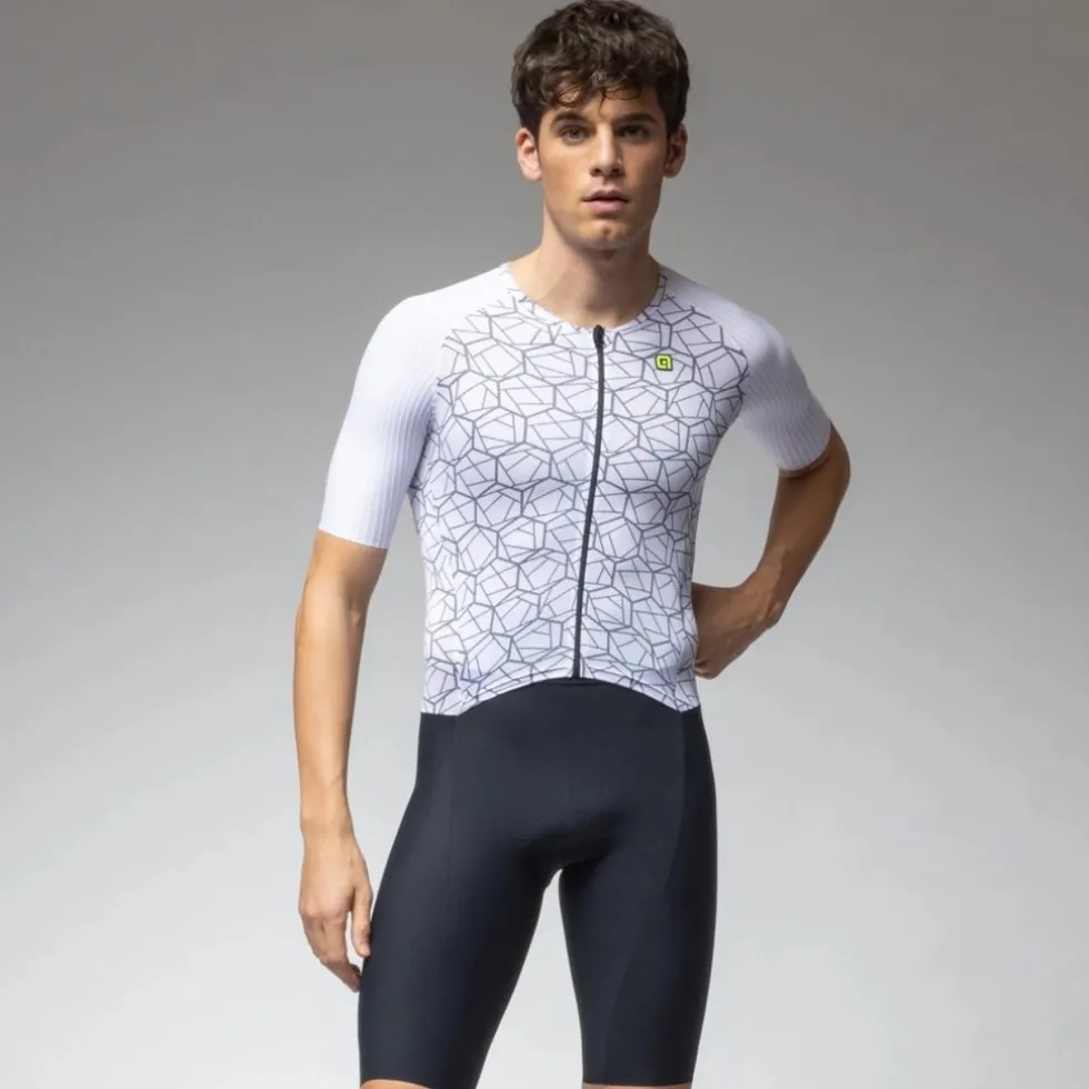 Alé TRIATHLON Focus Triatlonpak met korte mouwen voor heren - white