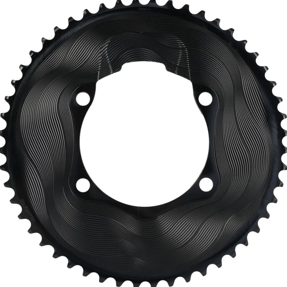 Kettingbladen < Alugear AERO Kettingblad - Road | 4x BCD 110 (Shimano Asymmetric / buiten) | 2x 12s - rond | zwart