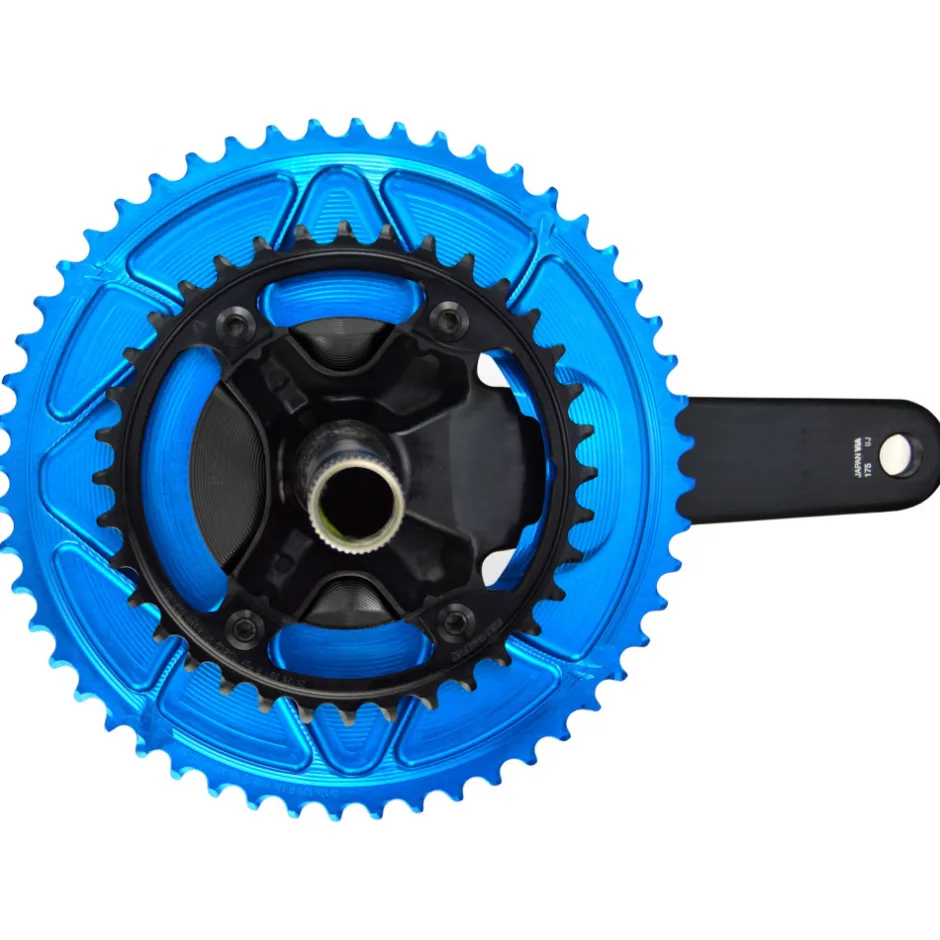 Kettingbladen < Alugear AERO Kettingblad - Road | 4x BCD 110 (Shimano Asymmetric / buiten) | 2x 12s - rond | zwart