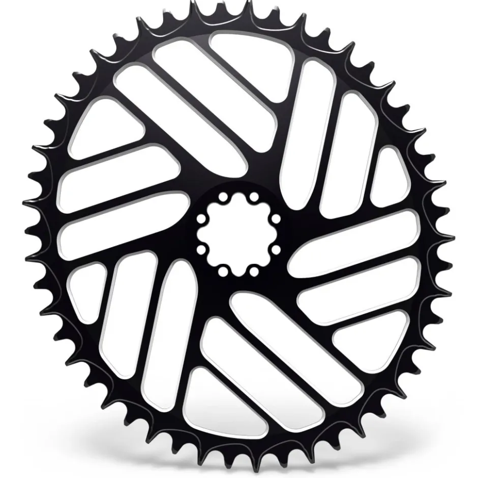 Kettingbladen < Alugear Beach Ball Narrow Wide Road Chainring - Oval - 1x SRAM 8-Bolt Direct Mount - black