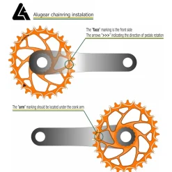 Kettingbladen < Alugear Beach Ball Narrow Wide Road Chainring - Oval - 1x SRAM 8-Bolt Direct Mount - black