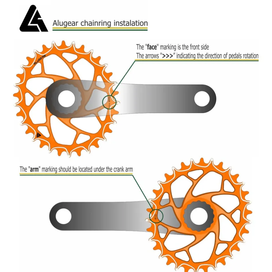 Kettingbladen < Alugear Beach Ball Narrow Wide Road Chainring - Oval - 1x SRAM 8-Bolt Direct Mount - black