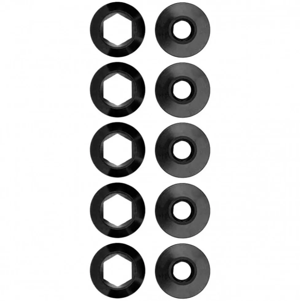 Alugear Kettingbladboutenset - 5x BCD | M8 x 6.5mm | incl. Moeren (5mm) - zwart