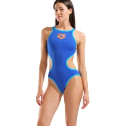 Zwembroeken & Bikini'S < arena One Biglogo Badpak Vrouwen - Neon Blue/Turquoise