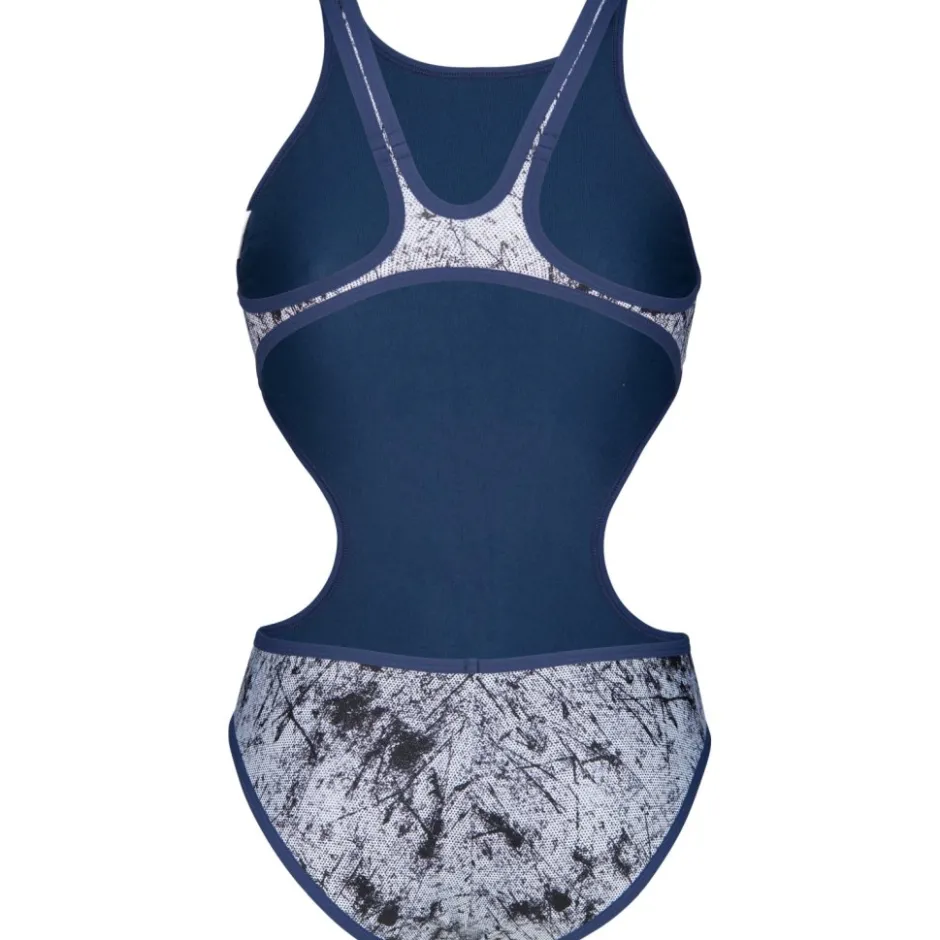 Wedstrijd Zwemkleding < arena One Lacquer Badpak Dames - Multi Wit-Navy