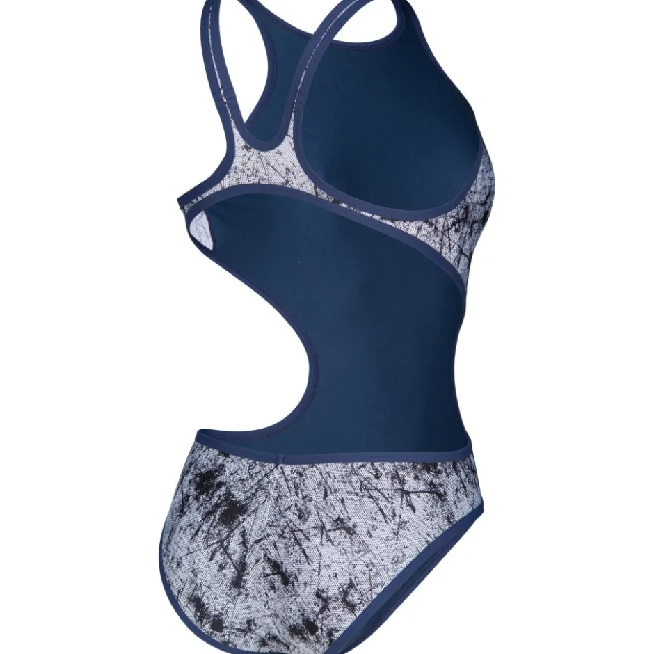 Wedstrijd Zwemkleding < arena One Lacquer Badpak Dames - Multi Wit-Navy