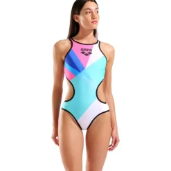Wedstrijd Zwemkleding < arena One Placement Tech Back Badpak Vrouwen - Multi/Black