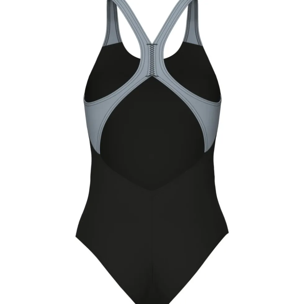 arena Performance Airbrush Graphic V Back Badpak Dames - Zwart/Seafom