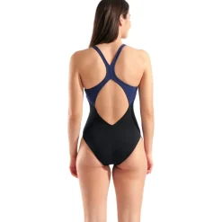 arena Performance Flowing V Back Badpak Dames - Zwart-Navy