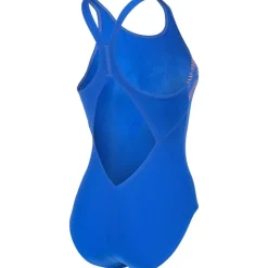 arena Performance Graphic V Back Badpak Vrouwen - Neon Blue/Team Orange