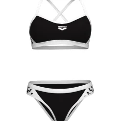 arena Performance Icons Solid Cross Back Bikini Dames - Zwart/Wit