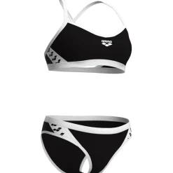 arena Performance Icons Solid Cross Back Bikini Dames - Zwart/Wit