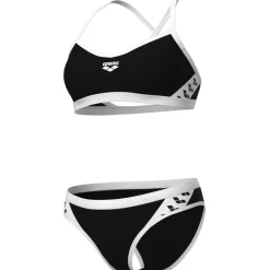 arena Performance Icons Solid Cross Back Bikini Dames - Zwart/Wit