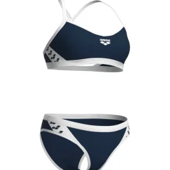 Wedstrijd Zwemkleding < arena Performance Icons Solid Cross Back Bikini Dames - Navy/Wit