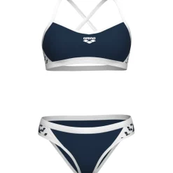 Wedstrijd Zwemkleding < arena Performance Icons Solid Cross Back Bikini Dames - Navy/Wit