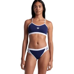 Wedstrijd Zwemkleding < arena Performance Icons Solid Cross Back Bikini Dames - Navy/Wit