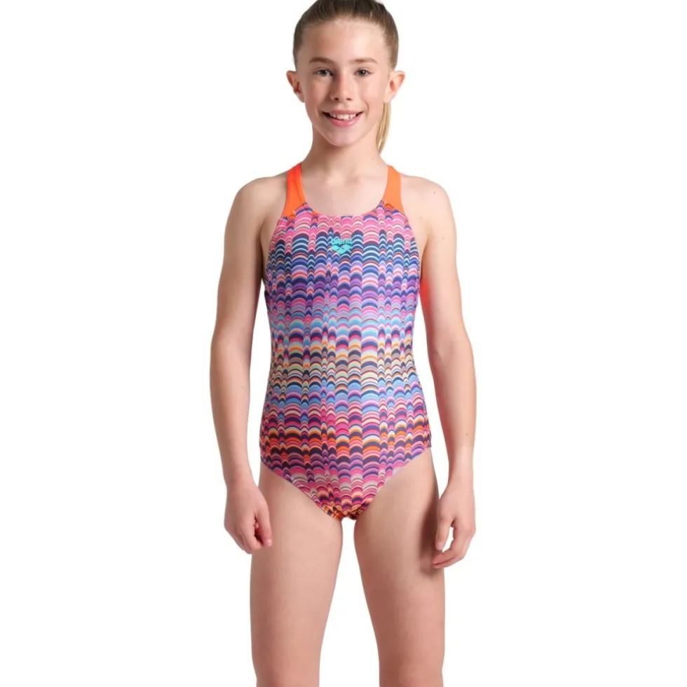arena Performance Ondulation Swim Pro Back Badpak Meisjes - Multi Violet/Bright Coral