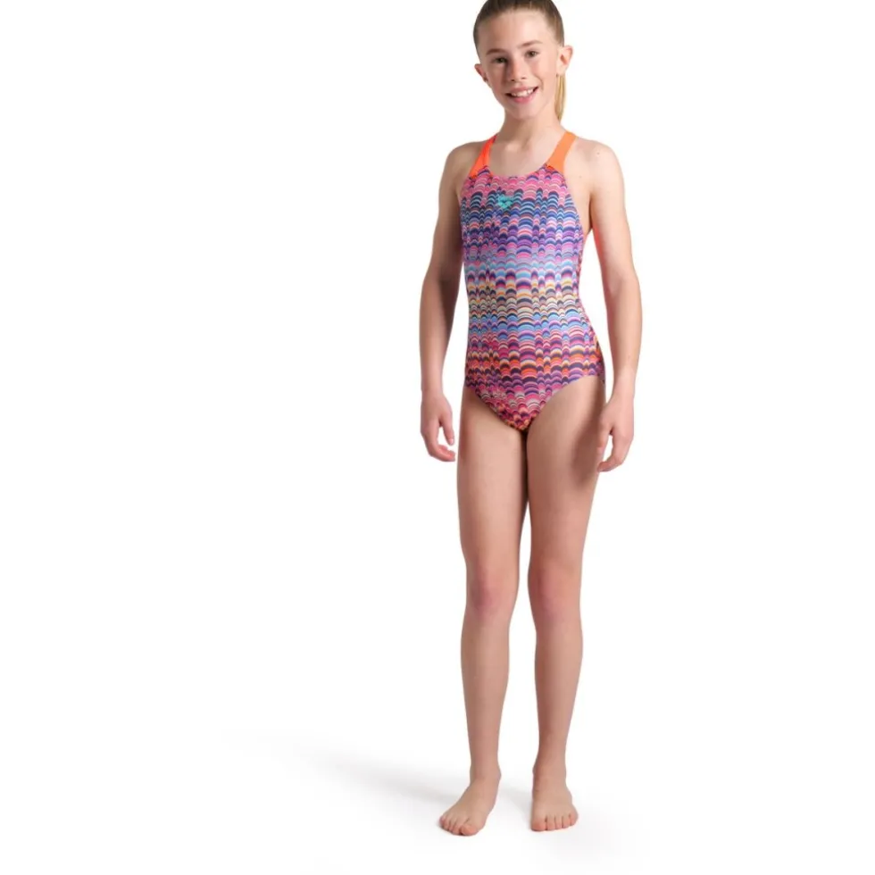 arena Performance Ondulation Swim Pro Back Badpak Meisjes - Multi Violet/Bright Coral
