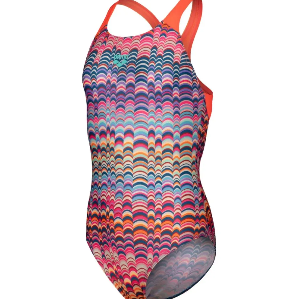arena Performance Ondulation Swim Pro Back Badpak Meisjes - Multi Violet/Bright Coral