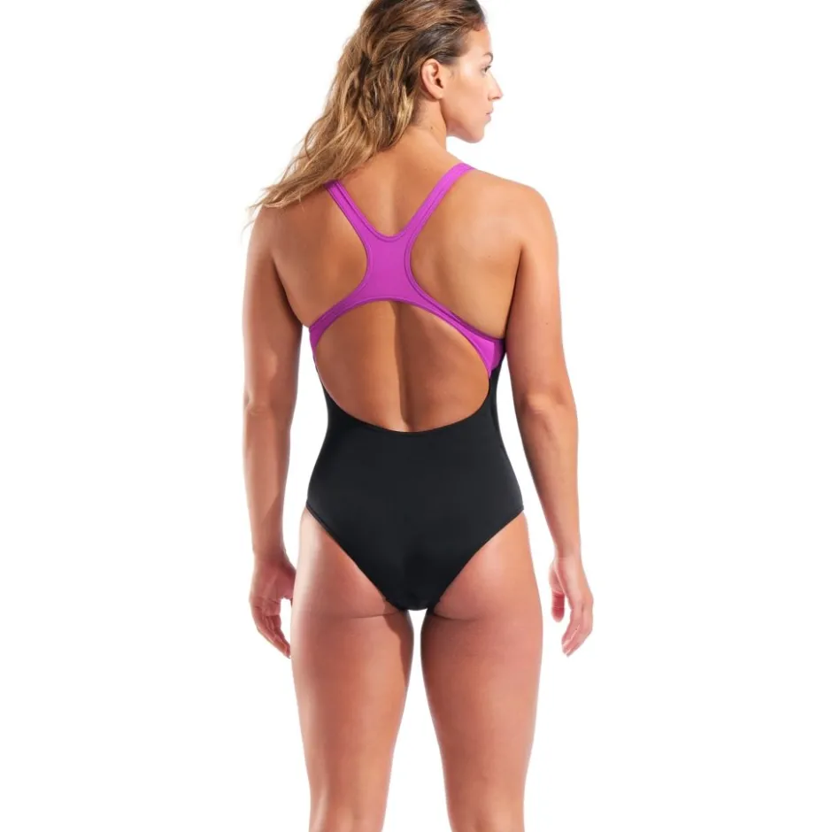Wedstrijd Zwemkleding|Zwembroeken & Bikini'S < arena Performance Placement Swim Pro Back Badpak Vrouwen - Black/Multi/Very Fuchsia