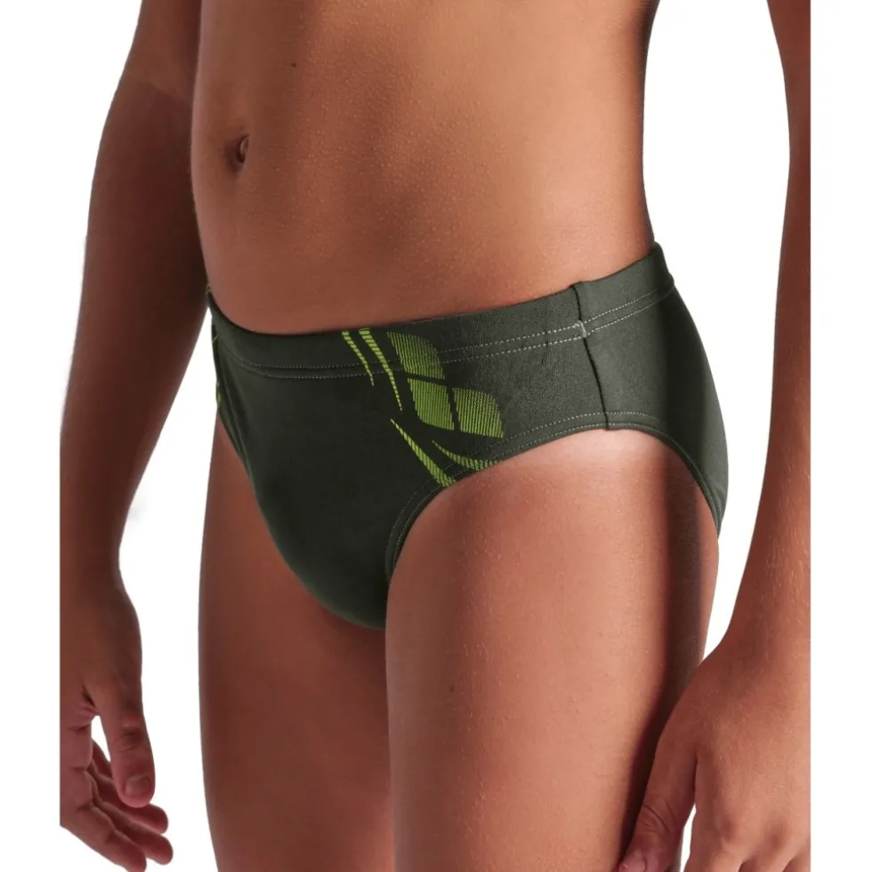 arena Performance Poseidonia Zwemslip Jongens - Dark Sage/Artic Lime