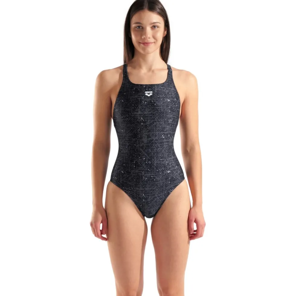 arena Performance Ribbed Swim Pro Back Badpak Dames - Zwart Multi