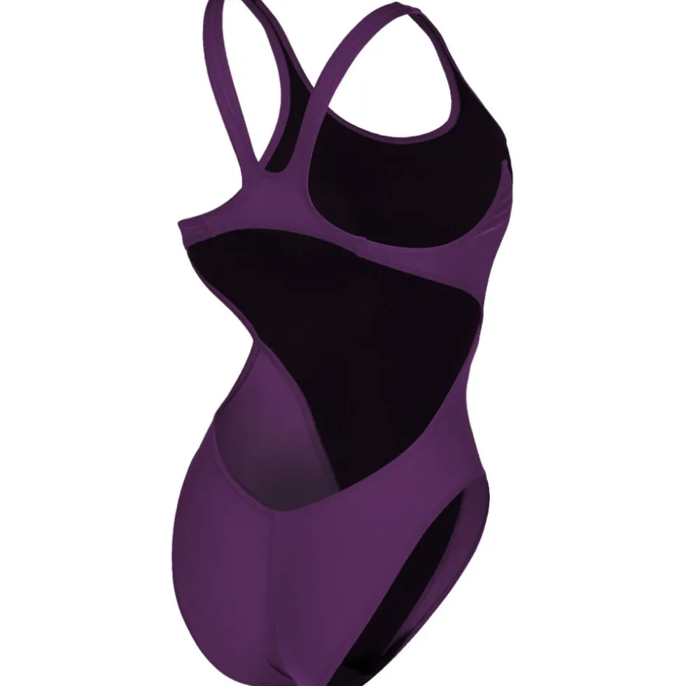 arena Performance Solid Team Swim Tech Badpak Vrouwen - Plum/Wit