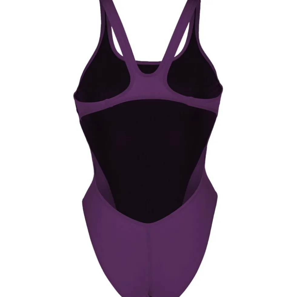 arena Performance Solid Team Swim Tech Badpak Vrouwen - Plum/Wit