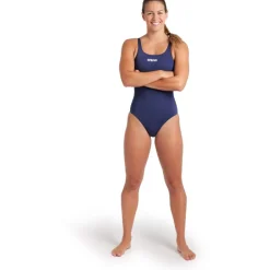 Wedstrijd Zwemkleding|Zwembroeken & Bikini'S < arena Performance Solid Team Swim Pro Badpak Vrouwen - Navy/Wit