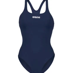 Wedstrijd Zwemkleding|Zwembroeken & Bikini'S < arena Performance Solid Team Swim Pro Badpak Vrouwen - Navy/Wit