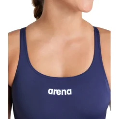 Wedstrijd Zwemkleding|Zwembroeken & Bikini'S < arena Performance Solid Team Swim Pro Badpak Vrouwen - Navy/Wit