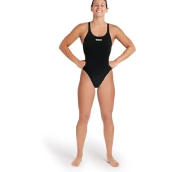 arena Performance Solid Team Swim Tech Badpak Vrouwen - Zwart/Wit