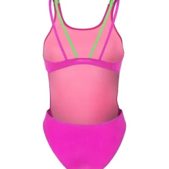 arena Performance Solid Tech Multi Back Badpak Vrouwen - Very Fuchsia/Team Green