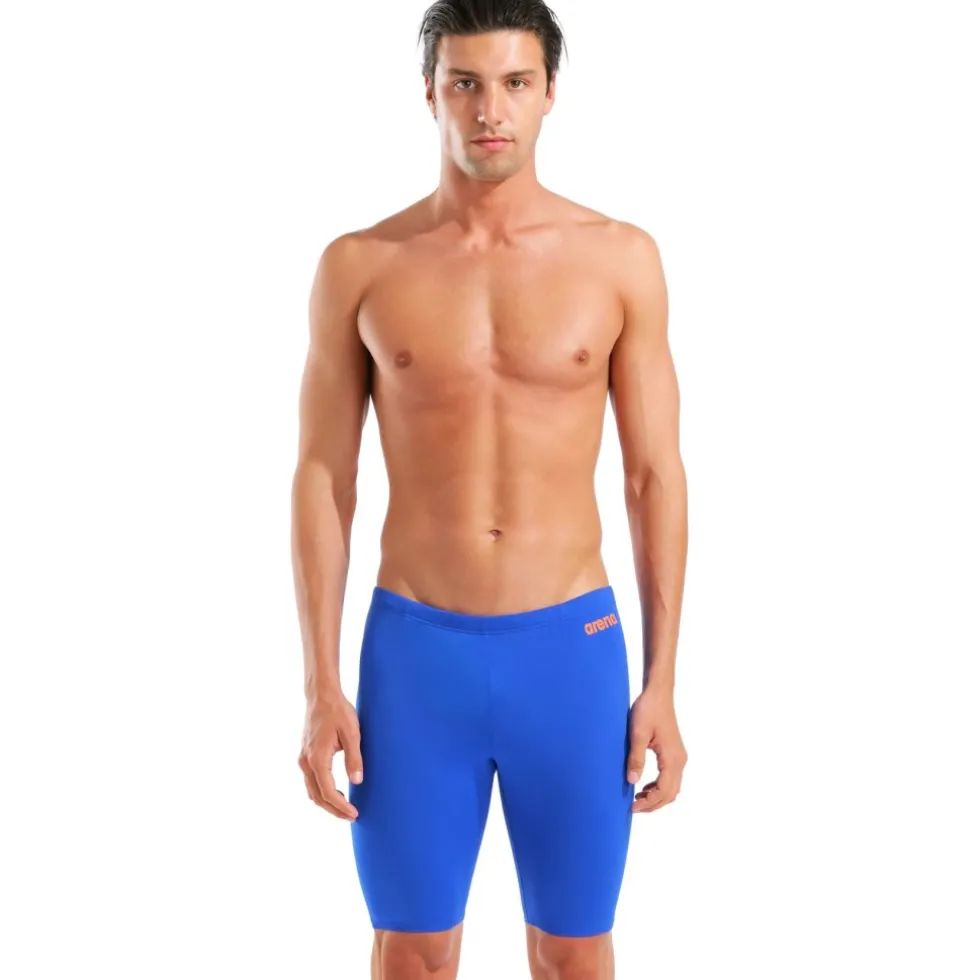 arena Performance Solid Team Zwem Jammer Mannen - Neon Blue/Team Orange