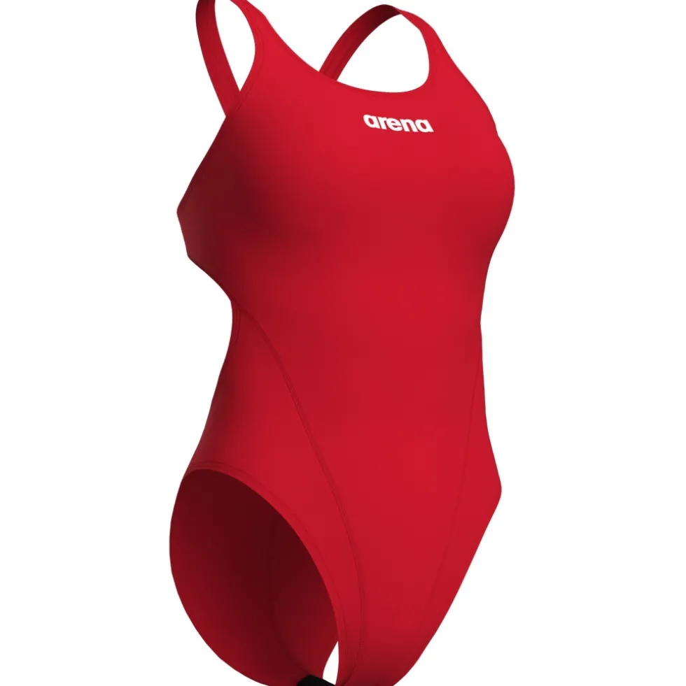 arena Performance Solid Team Swim Tech Badpak Vrouwen - Rood/Wit
