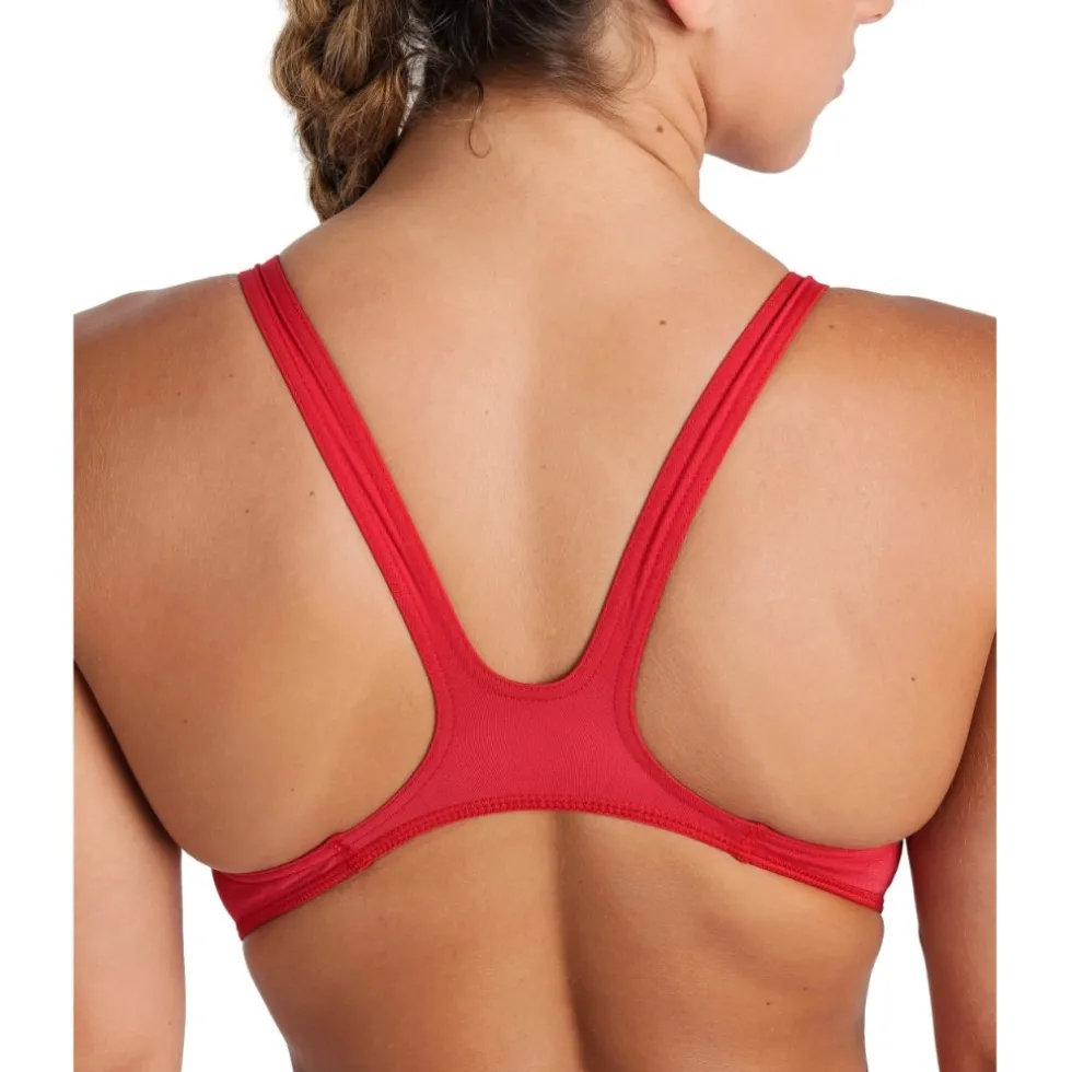 arena Performance Solid Team Swim Tech Badpak Vrouwen - Rood/Wit