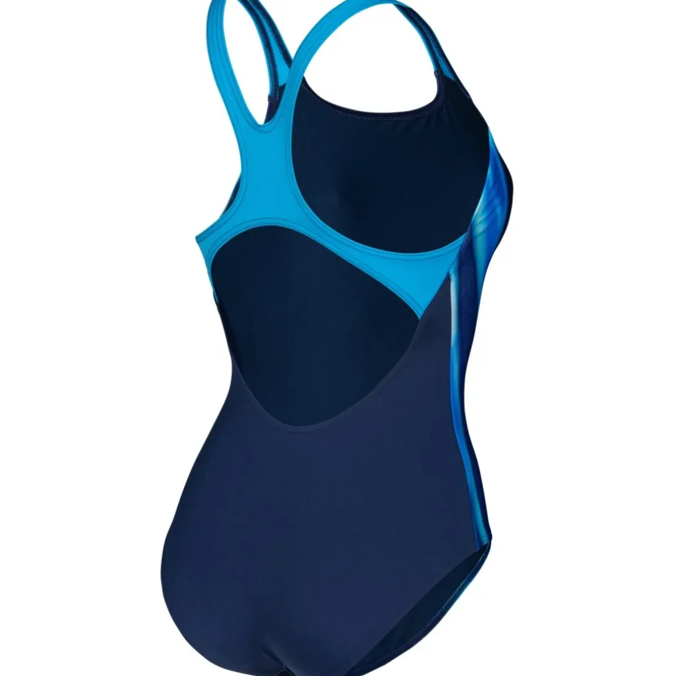 arena Performance Two Sides Swim Pro Back Badpak Dames - Navy Multi-Navy-Turquoise