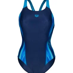 arena Performance Two Sides Swim Pro Back Badpak Dames - Navy Multi-Navy-Turquoise