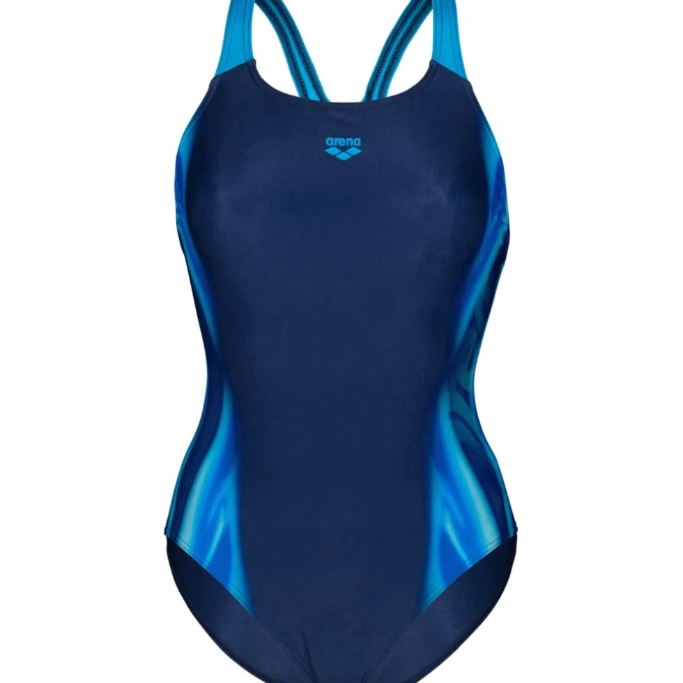 arena Performance Two Sides Swim Pro Back Badpak Dames - Navy Multi-Navy-Turquoise