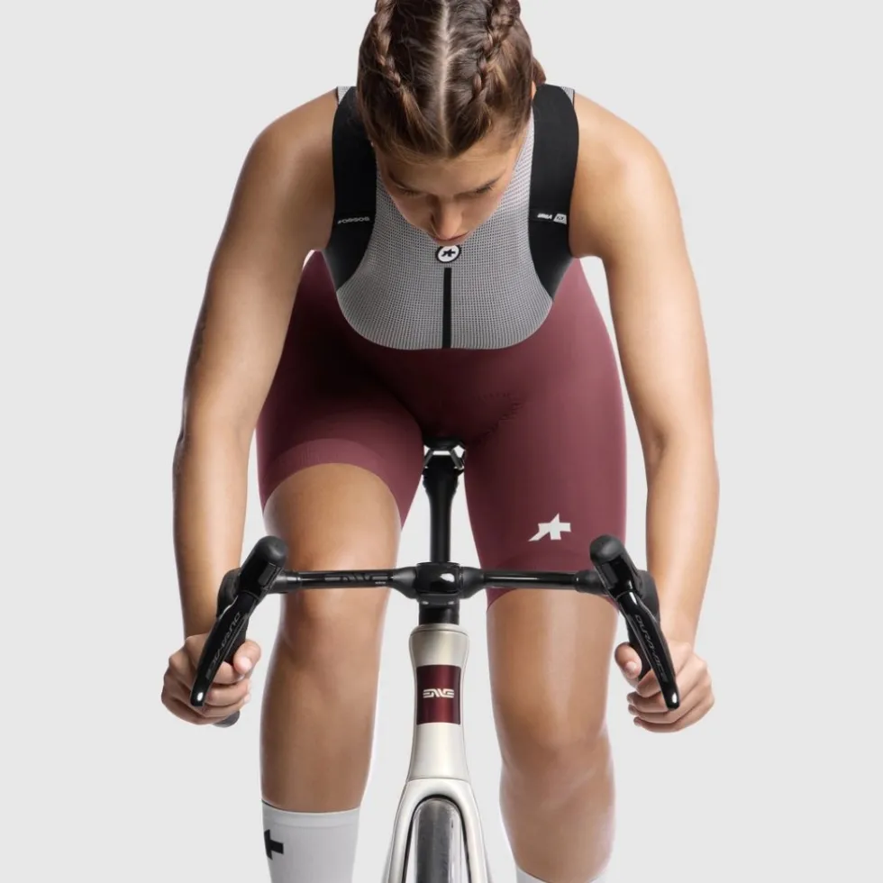 Assos UMA GT S11 Fietsshort met bretels Dames - burgundy red