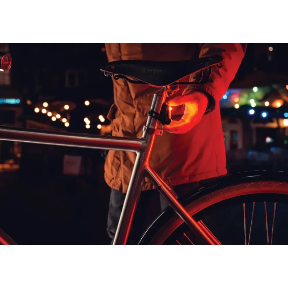 AXA Dwn 50 Fietslamp Vooraan + Dwn Rear Brake Light Fietslamp Achteraan - zwart