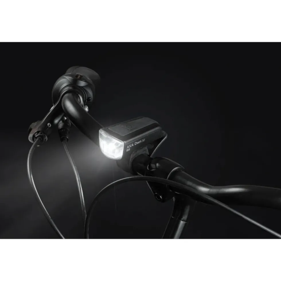 AXA Dwn 50 Fietslamp Vooraan + Dwn Rear Brake Light Fietslamp Achteraan - zwart