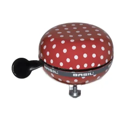 Basil Polkadot Big Bell Fietsbel - red/white dots