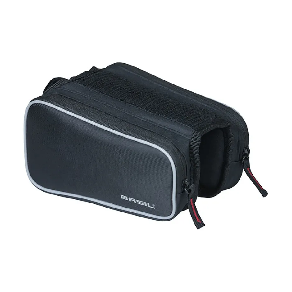 Frametassen|Top Tube Bag < Basil Sport Design Double M Tas voor de Bovenbuis - zwart