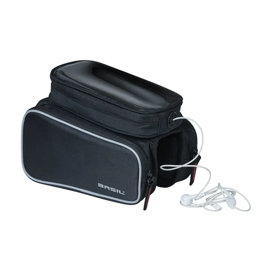Frametassen|Top Tube Bag < Basil Sport Design Double M Tas voor de Bovenbuis - zwart