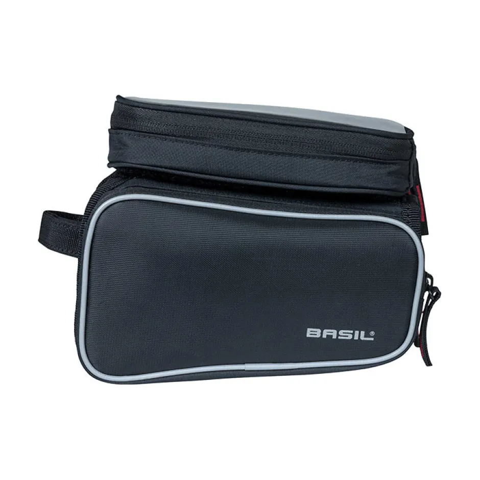 Frametassen|Top Tube Bag < Basil Sport Design Double M Tas voor de Bovenbuis - zwart