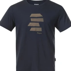 Bergans Rabot Mount Wool T-Shirt Heren - navy blue/warm sand