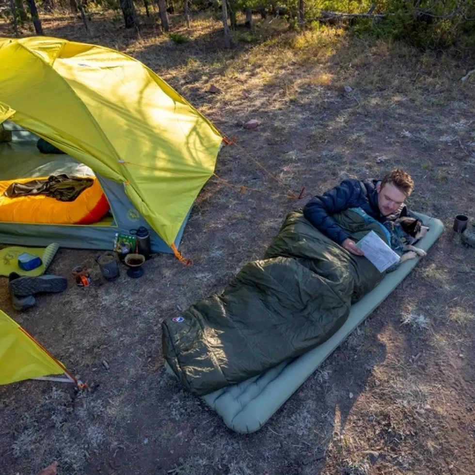 Big Agnes Anthracite 30 Slaapzak Regular - Zip left - olive night/chinois green