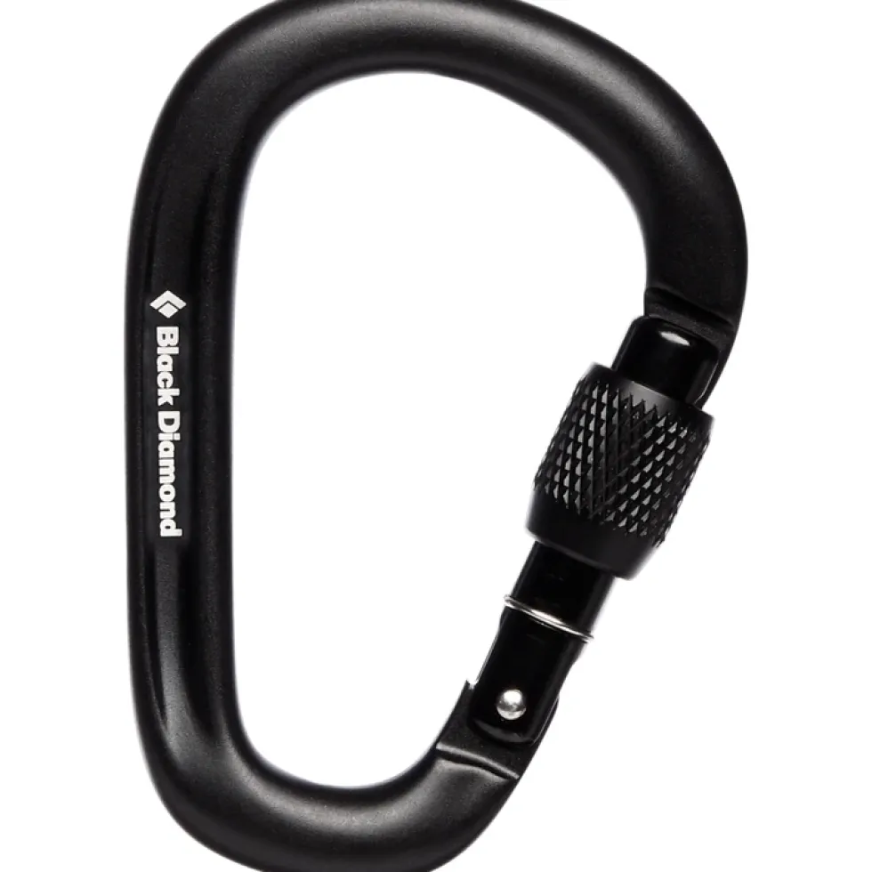 Black Diamond Pearlock Screwgate HMS Carabiner - Black